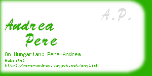 andrea pere business card